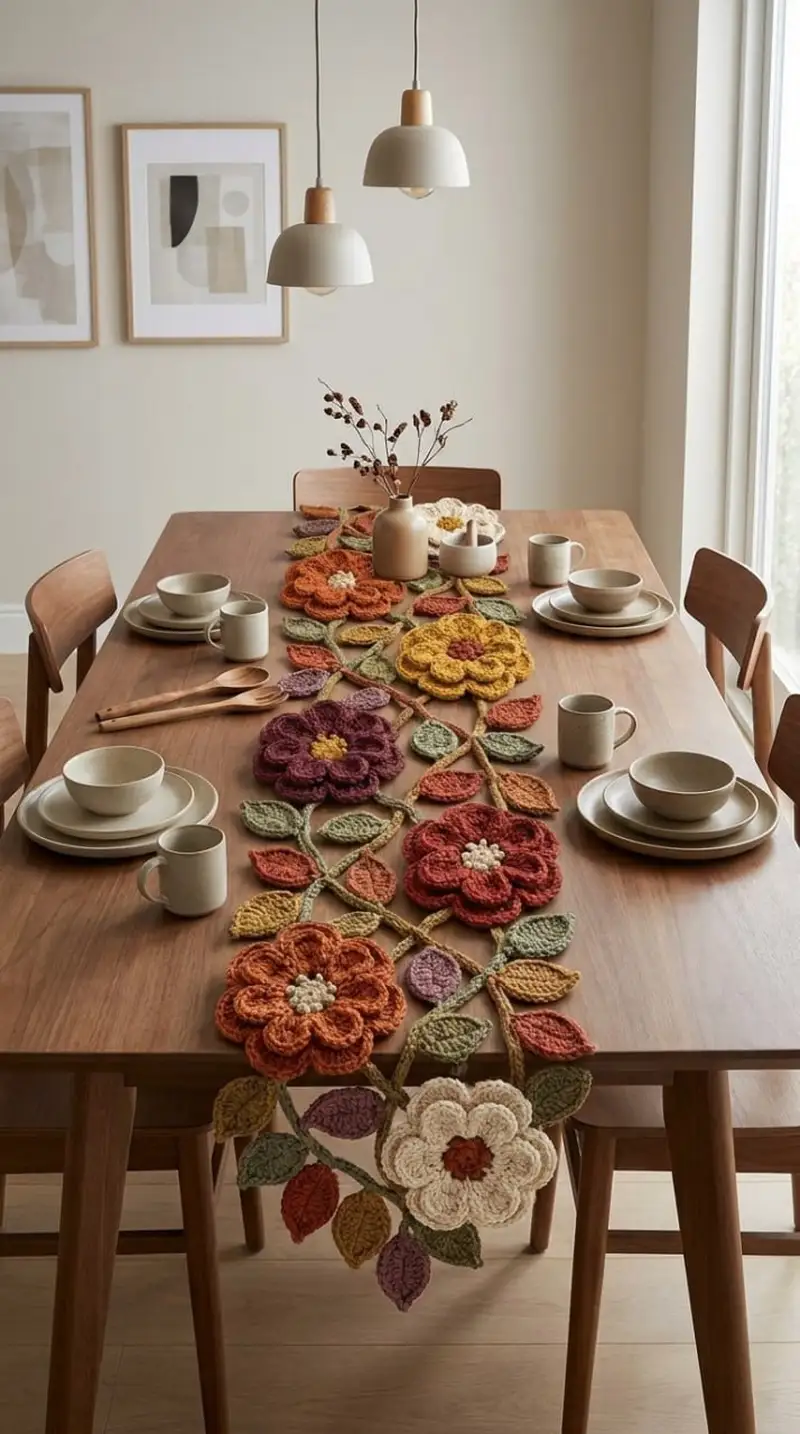 Free Intermediate crochet pattern: Vintage Floral Table Runner Pattern - Easy to follow tutorial