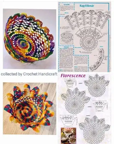 Floral Edge Crochet Basket Pattern step 4 - final assembly and finishing