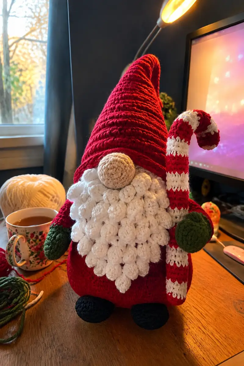 Free Intermediate crochet pattern: Big Snowy Beard Christmas Gnome Amigurumi Pattern - Easy to follow tutorial
