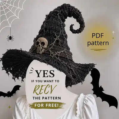 Spooky Witch Hat Pattern step 1 - construction progress