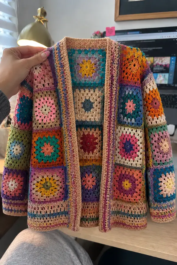 Colorburst Granny Square Cardigan Pattern