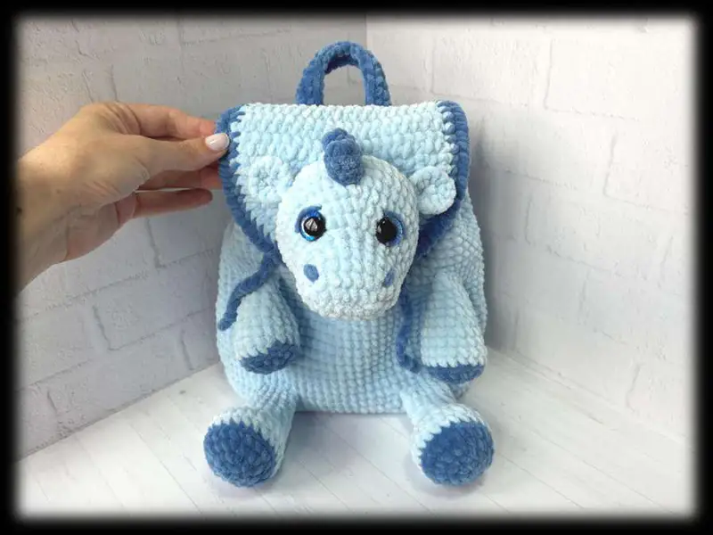 Free Intermediate crochet pattern: Plush Backpack Dragon Pattern - Easy to follow tutorial
