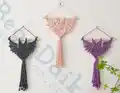 Macrame Bat Wall Hanging Pattern step 1 - construction progress