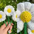 Daisy and Carnation Flower Crochet Pattern step 2 - assembly progress