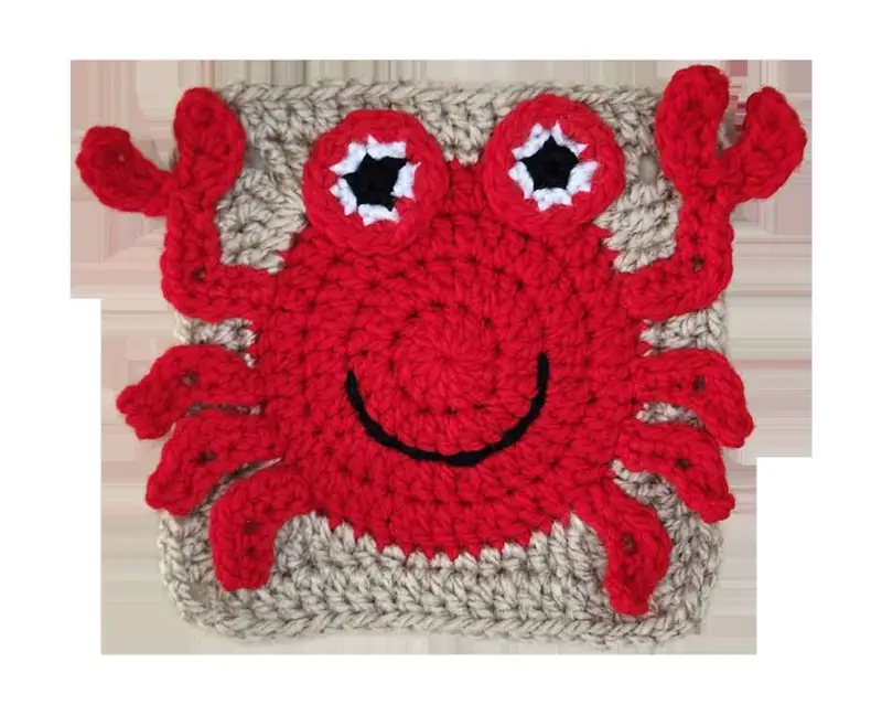 Free Intermediate crochet pattern: Crab Granny Square Crochet Pattern - Easy to follow tutorial