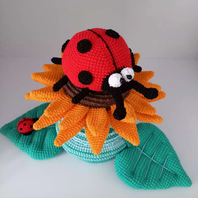 Sunflower Stacking Toy Amigurumi Pattern crochet pattern - detailed view of completed project