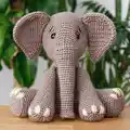 Bubba the Elephant Amigurumi Pattern step 2 - assembly progress