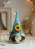 Crochet Gnome Amigurumi Pattern step 1 - construction progress