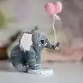 Elephant Elf Amigurumi Pattern step 1 - construction progress