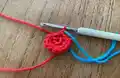 Colorful Hanging Basket Pattern step 2 - assembly progress