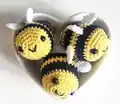 Crocheted Bumblebee Amigurumi Pattern step 1 - construction progress