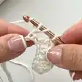 White Lace Sweater Pattern step 2 - assembly progress