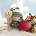 Noel the Christmas Mouse Amigurumi Pattern step 1 - construction progress