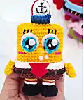 SpongeBob SquarePants Hat Amigurumi Pattern step 4 - final assembly and finishing