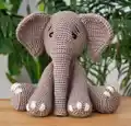 Bubba the Elephant Amigurumi Pattern step 1 - construction progress