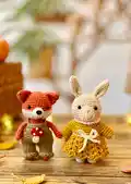Victor Fox & Anna Bunny Amigurumi Pattern step 1 - construction progress
