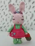 Lady Bunny Amigurumi Pattern step 1 - construction progress