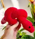 Plush Snake Amigurumi Pattern step 2 - assembly progress