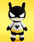 Mini Batman Amigurumi Pattern step 1 - construction progress