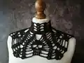 Crochet Skull Collar Pattern step 1 - construction progress