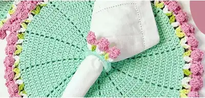 Tulip Model Placemat Pattern step 1 - construction progress