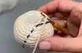 Bunny baby rattle with teether ring Amigurumi Pattern step 3 - details and accessories