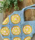 Citrus Tote Bag Pattern step 2 - assembly progress
