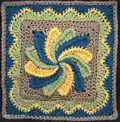 Pinwheel Square Pattern step 1 - construction progress