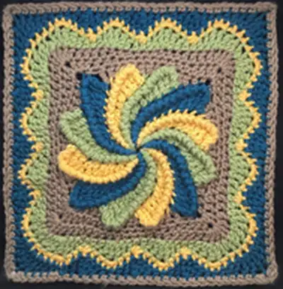 Pinwheel Square Pattern step 1 - construction progress
