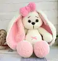 Bunny with Colorful Ears Amigurumi Pattern step 1 - construction progress