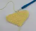 Conversation Candy Hearts Amigurumi Pattern step 2 - assembly progress