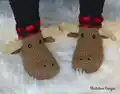 Moose Slippers Pattern step 1 - construction progress