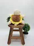 Mini Sunflower Turtle Amigurumi Pattern step 1 - construction progress