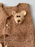 Bear Applique Baby Vest Crochet Pattern step 2 - assembly progress