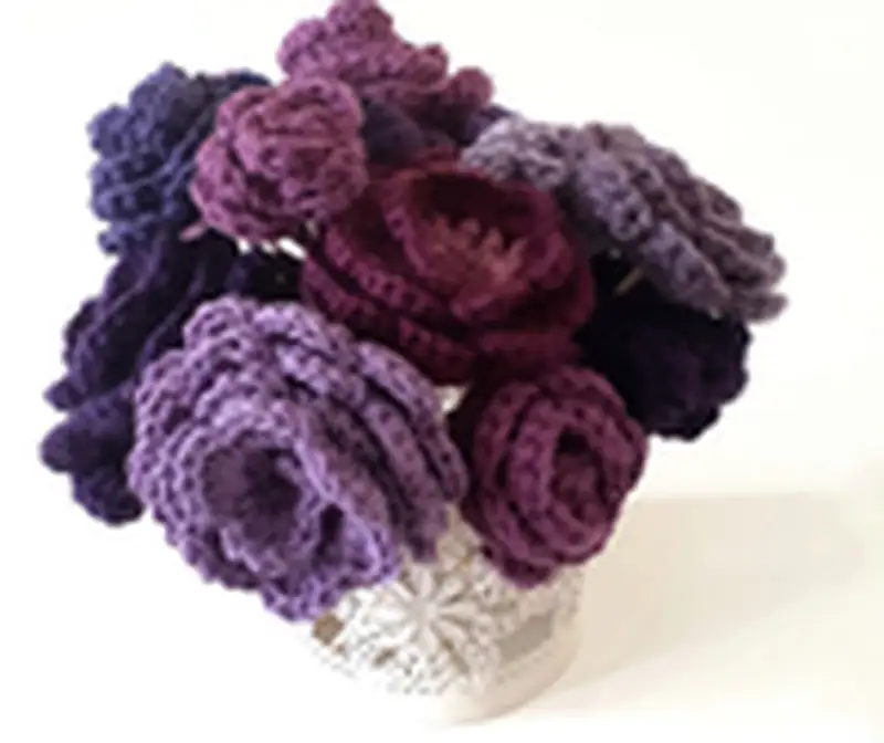 International Women's Day Flowers Pattern crochet pattern - detailed view of completed project