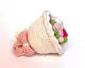 Reversible Flower Bouquet & Bride Amigurumi Pattern step 2 - assembly progress