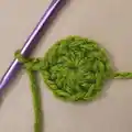 Frog Granny Square Amigurumi Pattern step 2 - assembly progress