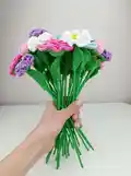 Crochet Flower Bouquet Pattern step 3 - details and accessories