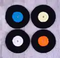 Vinyl Record Coasters Pattern step 2 - assembly progress