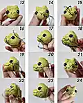 Tyrannosaurus Oliver Amigurumi Pattern step 2 - assembly progress