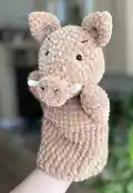Boar Hand Puppet Amigurumi Pattern step 2 - assembly progress