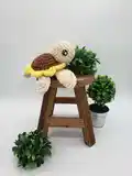 Mini Sunflower Turtle Amigurumi Pattern step 2 - assembly progress