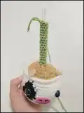 Planter Crochet Amigurumi Pattern step 1 - construction progress
