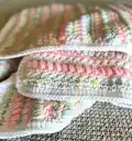 Boho Rainbow Baby Blanket Pattern step 2 - assembly progress