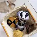 Badger Puffy Amigurumi Pattern step 3 - details and accessories