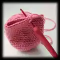 Dog Hand Puppet Amigurumi Pattern step 2 - assembly progress