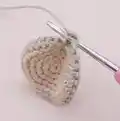 Noel the Christmas Mouse Amigurumi Pattern step 2 - assembly progress