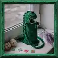 Crocodile Water Bottle Holder Pattern step 1 - construction progress