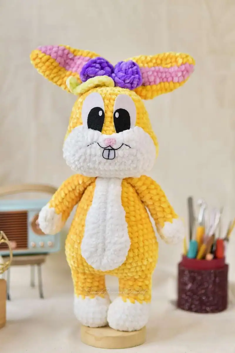 Free Intermediate crochet pattern: Yellow Bunny Amigurumi Pattern - Easy to follow tutorial