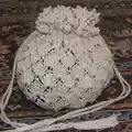 Vintage Style Drawstring Bag Pattern step 2 - assembly progress